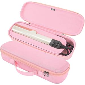 RAIACE Hard Storage Case Compatible with Dyson Airstrait Straightener, Travel Carrying Bag. (case only). (Pink)