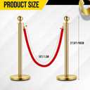 6 Packs Gold Stanchion Posts with 4 x Red VelvetRopes, 37.5" Stainless Steel Retractable Barrier Set, Crowd Control Barriers for Events, Parties, Museums, VIP Events, Queue Management