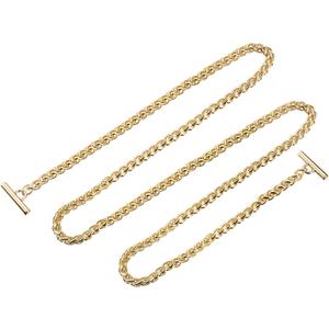 uxcell Iron Flat Chain Strap, 55" Handbag Chains Accessories Purse Chain Straps with Toggle Clasps for Shoulder Bags Cross Body DIY, Gold Tone