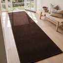Sunfly 2x8 Runner Rug with Non Slip Rubber Backing Brown