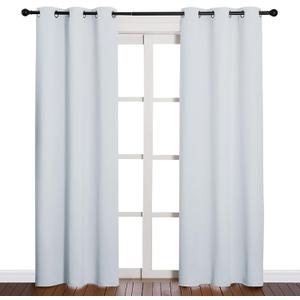 NICETOWN Easy Care Solid Thermal Insulated Grommet Room Darkening Curtains/Drapes for Bedroom (2 Panels, 42 by 84, Light Grey-Greyish White)