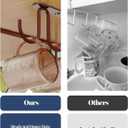 Mug Hooks Under Cabinet 3 Pack, Coffee Cup Hooks for Hanging Under Shelf, Mug Organizer Rack with 12 Hooks for Displaying Mugs, Coffee Cups and Kitchen Utensils, Brown