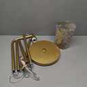 Floor Lamps for Living Room - Modern Standing Lamp with Rattan Shade, Gold Floor Lamp with LED Bulb, Farmhouse Tall Lamp for Bedroom Office, Gold