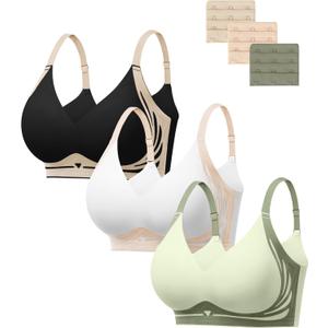 HBselect Jelly Bras for Women No Underwire Comfort Wireless Push Up Bras Seamless Tshirt Bralettes for Women (L)