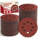JTIEO 100PCS Sanding Discs 5 Inch, 800 Grit Orbital Sander Pads, Hook & Loop Sandpaper Pads, 8 Hole Round Sanding Discs for Random Orbital Sanders,  800Grit, 100.0
