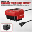 Charger for V28 for M28,for Milwaukee V28, 28V, 0726-22, 0780-20, 48-11-2830, M28, 0721-21 Battery Charger,for Milwaukee Mk28 for 28 Volt