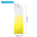 PATIKIL 16 Fan Belly Dance Silk Fan Veil 71", 1 Pair (Left+Right) Women Long Folding Dance Fan Wood Fan for Dance Performance, White Light Yellow