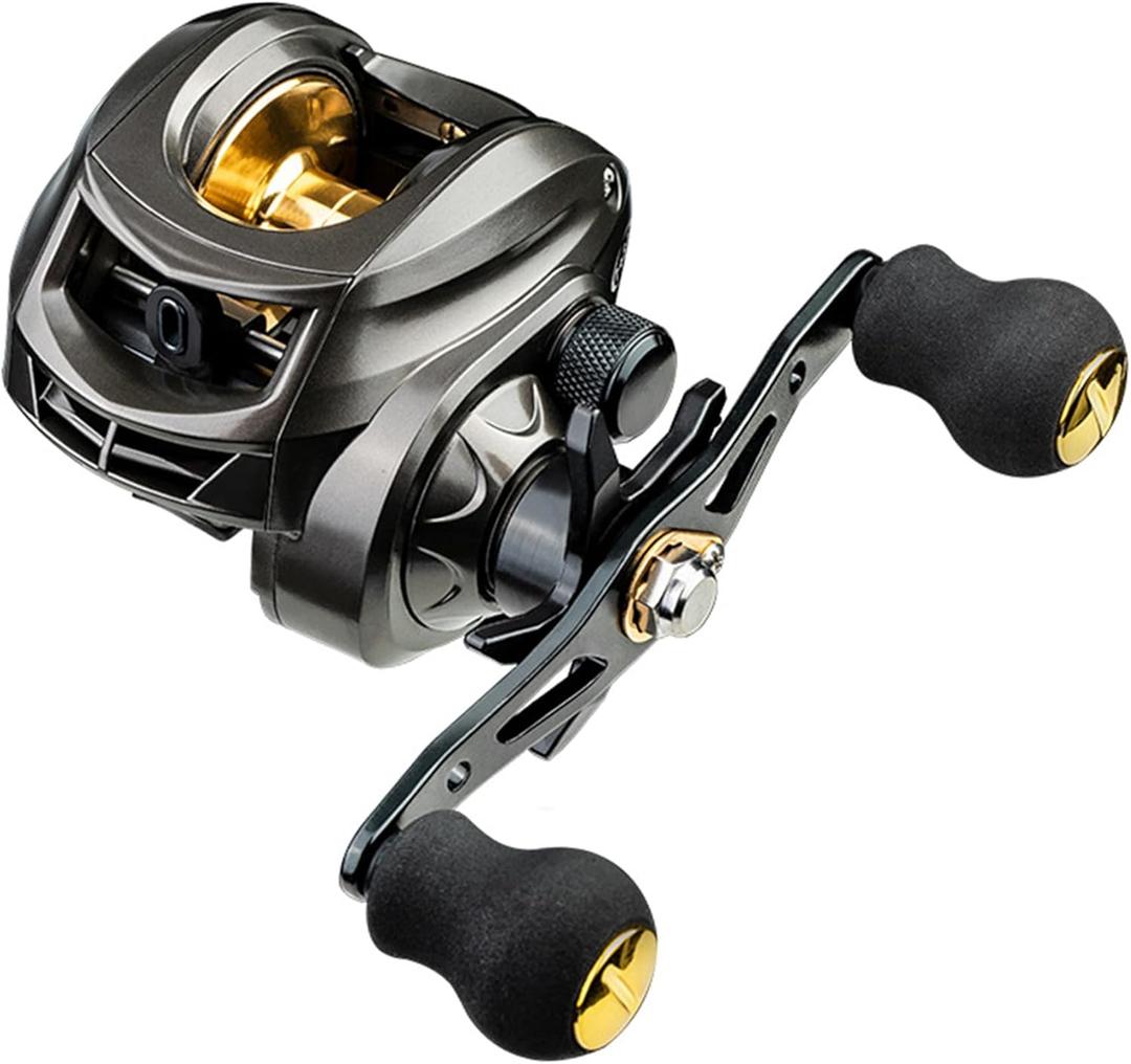 Baitcasting Reel, Fishing Reel, Magnet Braking System, 17.6 LB Max Drag, 7.2:1 and 6.3:1 Gear Ratio (C-Green Left-7.2:1)