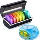 Weekly Pill Organizer Medicine Container, Round Pills Cases Organizers 7 Day 3 Times A Day with Large Compartments, BPA Free Medication Separator Storage to Hold Vitamin, Fish Oils, Supplement