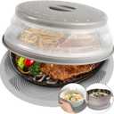 2 in 1, Aidacom Microwave Place Mat & Food Cover- Mat as Bowl Holder, for Splatter Guard, Multi-use: Silicone Trivet, Pot Holders, Drying, Baking, Utensils Rest for Kitchen Counter, Grey (Gray)