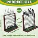 Lenwen Wooden Golf Putter Stand Golf Club Holder Stand Wooden Display Rack Floor Display Rack Club Organizer for Storage Sports Indoor Home Office Simulator Garage