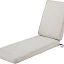 Classic Accessories Montlake FadeSafe Water-Resistant 72 x 21 x 3 Inch Patio Chaise Lounge Cushion, Heather Grey