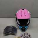 Youth Dirt Bike Helmet DOT Certified - Full Face Motorcycle Helmet for Off-Road, ATV, Street Riding, Includes Adjustable Goggles & Protective Gloves (Large, PINK)
