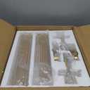 19.5" Knurled Gold Hardwired Wall Sconces Set of 2, Bathroom Vanity Light Fixtures with Vertical Striped Glass Tube, Modern Lamp Lighting for Bedroom, Living Room, Hallway, Staircase, Mirror, Kitchen