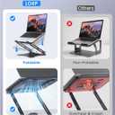 LOXP Adjustable Laptop Stand for Desk, Metal Foldable Laptop Riser, Portable Ventilated Cooling Lectern, Ergonomic Computer Notebook Stand Compatible with 10-15.6" Laptops