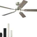 VONLUCE Ceiling Fans with Lights and Remote, 52" Ceiling Fan with 5 Blades, 6-Speeds Noiseless Reversible DC Motor for Farmhouse Bedroom Indoor, Grey