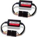 2 PCS H4/9003 LED Light Bulb Decoder, Anti Flicker Harness Error Free Decoder, Radio Audio Static Eliminator, Universal 7 Inch Round Light Systems Canbus Filter, for Most Cars, Trucks, SUVs