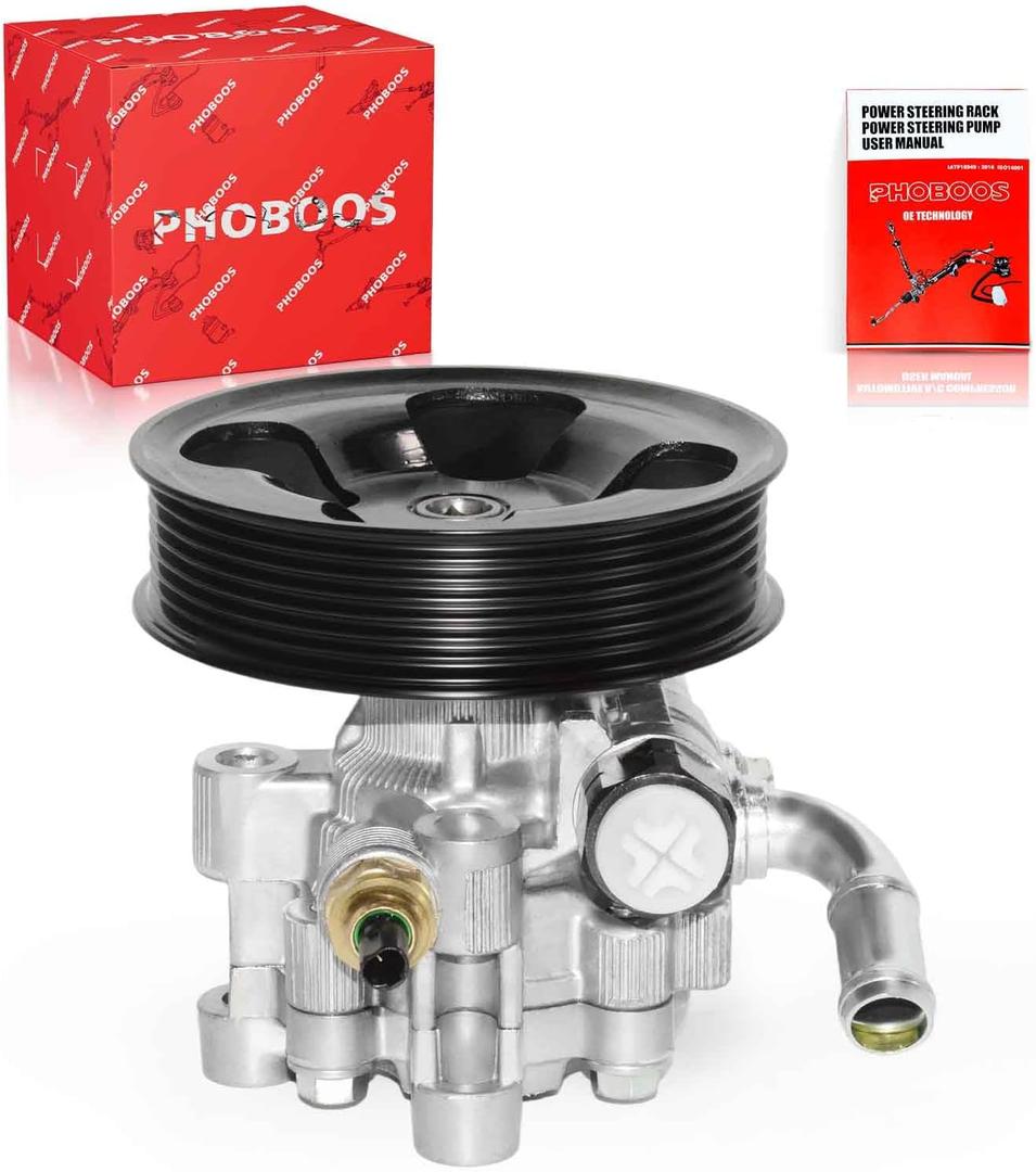 Phoboos Power Steering Pump Compatible with Lexus ES350 2007-2012, Toyota Avalon 2005-2012/Camry 2007-2011, V6 3.5L, with Outlet & Pulley, Smooth Steering, Low Noise, High Durability, Ref. 21-5498