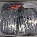 Poedist 4 Pcs Shower Curtain Set, White Gardenia Bathroom Set, Floral Shower Curtain Sets with Rugs(Bath Mat,U Shape and Toilet Lid Cover Mat) and 12 Hooks