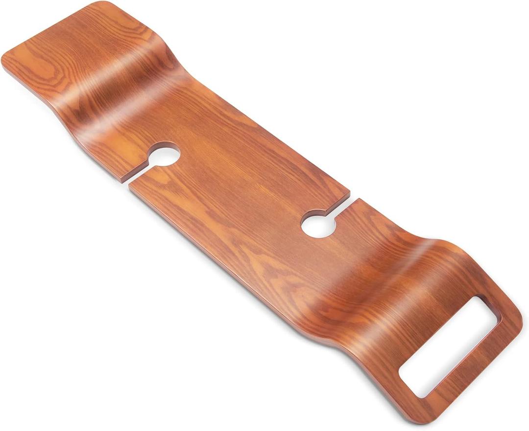 Corsica Luxury Wood Tub Caddy, Walnut Color, Comfortable Bath with 2 Wine Glass Holders, Fits Most Freestanding Tubs