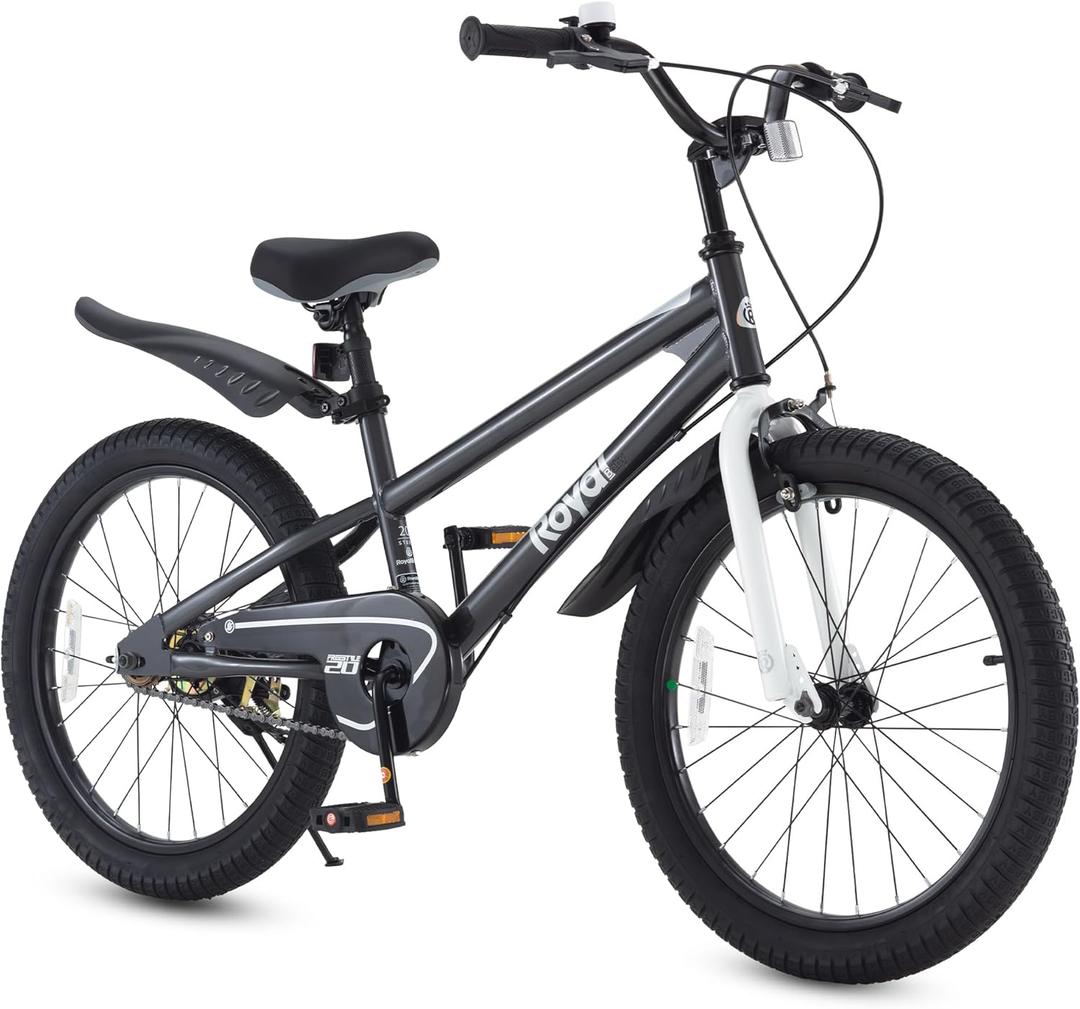 Royalbaby Freestyle Dual Handbrakes Kids Bike, 16 Inch Learning Bicycle with Training Wheels for Boys Girls Beginners Age 4-7 Years, Black
