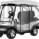 Rosefray Golf Cart Enclosure - 2+2 Drivable Rain Cover for Short Roof 58" EZGO, Club Car - Durable Door Zipper, 4-Sided Clear Windows (4 Seater) (Gray)