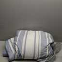 Bedsure Full Comforter Set 7 Pieces, Blue Striped Bedding Set for All Seasons, Reversible, Cationic Dyeing Bed in a Bag with Comforter, Sheets, Pillowcases & Shams