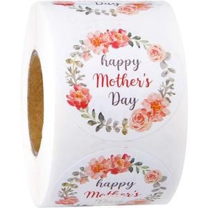 WRAPAHOLIC 2 Inch 500 Total Labels - Happy Mother's Day Gift Stickers - Sweet Floral Design for Mother's Day Gift Wrap