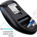 memzuoix 2.4G Portable Wireless Mouse, 1400 DPI Mobile Optical Cordless Mice with USB Receiver for Computer, Laptop, PC, Desktop, MacBook, 5 Buttons, Blue