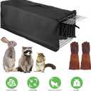 Folding Live Animal Trap Cage Racoon Traps with Waterproof Cover & Gloves | Easy to Catch and Release for Stray Cats Raccoons Squirrel Skunk Groundhog Armadillo Rabbit