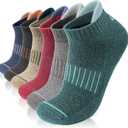 Lapulas Merino Wool Ankle Hiking Running Socks for Men Women Breathable Compression Thick Athletic No Show Socks 6 Pairs (Large)