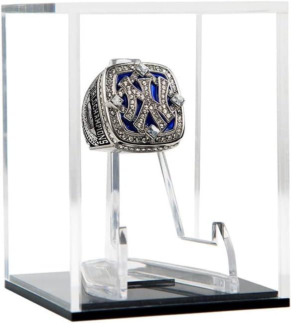 Championship Ring Display Case Baseball Rings Clear Challenge Military Coin Display Case Box Stand Holder UV Protection