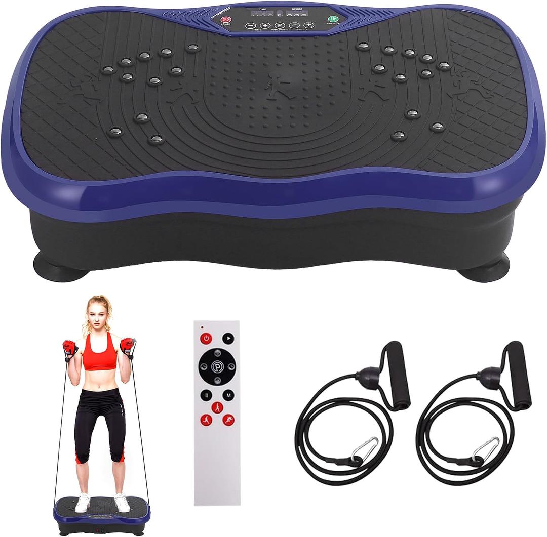 Vibration Plate Exercise Machine Fitness Platform for Lymphatic Drainage
120 Speeds 10 Programs Whole Body Vibrating Plate Shake Board with Resistance Bands for Home Gym Women Men Weight Loss