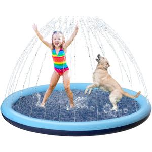 Kids Dog Splash Pad Sprinkler - Jasonwell Non Slip Dog Sprinkler Pad Splash Pool Puppy Dogs Pool Summer Outdoor Water Toys Backyard Durable Splash Pad for Toddlers Kids Small Medium Large Dogs Pet