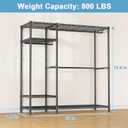Ulif F7 Garment Rack, Heavy Duty Clothes Rack, Clothing Racks for Hanging Clothes, 6-Tiers Freestanding Portable Closet Storage Rack 58'' W 14.6'' D 76.6'' H, Max Load 800 Lbs, Black