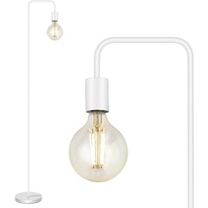 BoostArea Floor Lamp, White Industrial Floor Lamp, 63In Standing Lamp, E26 Socket, On/Off Footswitch, Whole Metal, ETL Listed, Modern Small Lamp for Bedroom, Living Room, Minimalist, Vintage, Mid-Age