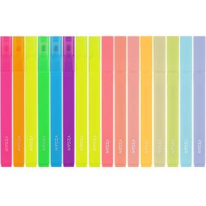 3 x YISAN Highlighters Pastel No Bleed,Assorted Colors Bible Pens,Aesthetic,Soft Tip for Book,Journal,70962 (Classic and Pastel)