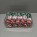 30PCS Christmas Ball Ornaments, 2.36 Inch Glittering Red Green Christmas Tree Ornaments Set, Elf Balls Swirl Candy Cane and Peppermint Hanging Ornament for Home Holiday Decor