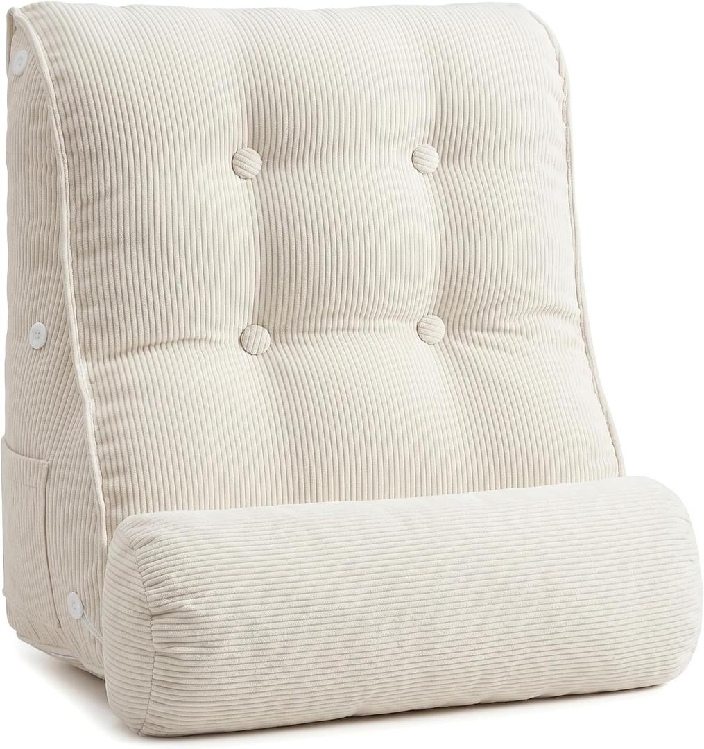 Wedge Pillow with Adjustable Bolster, Reading Pillow for Bed