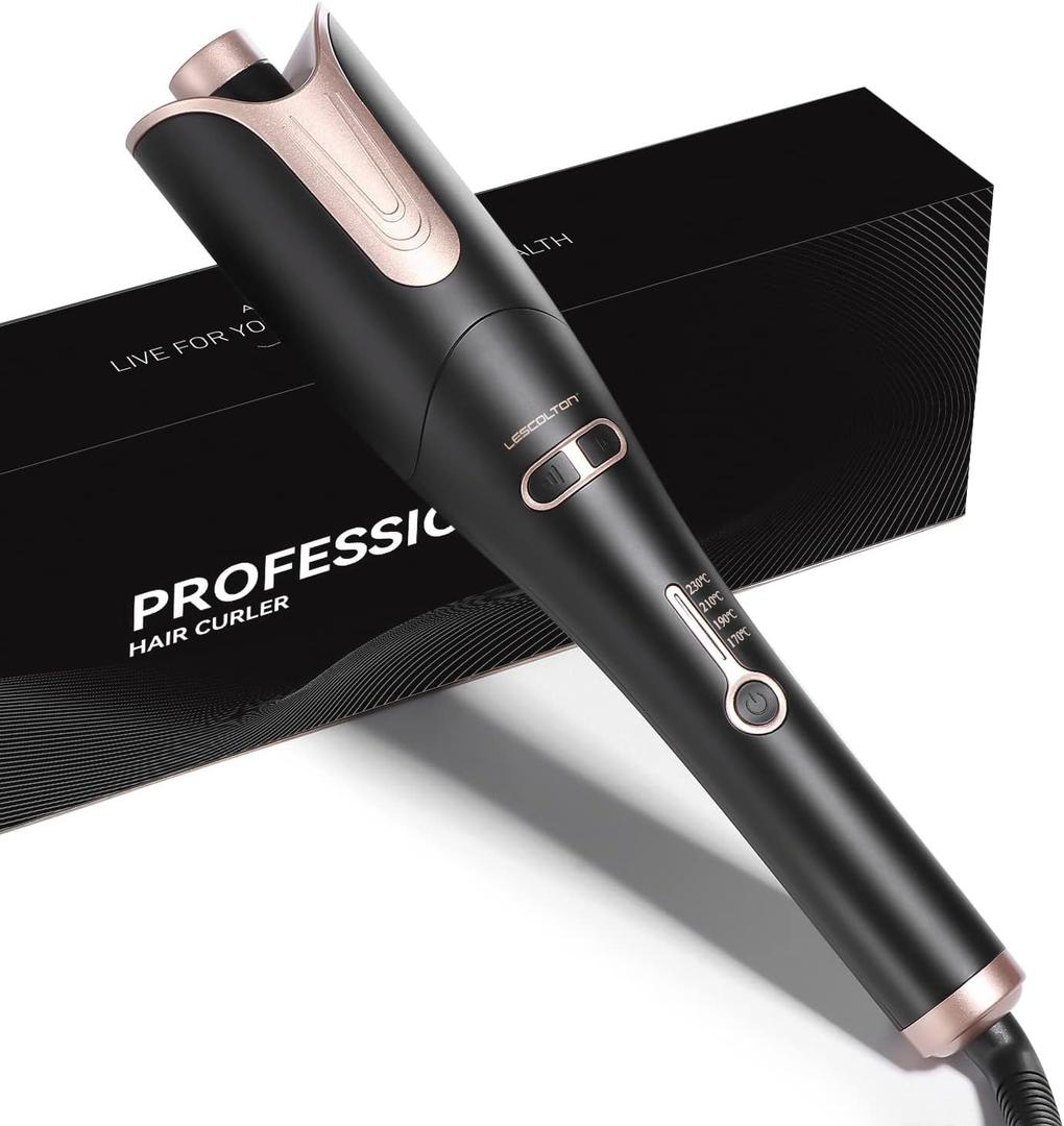 Automatic Hair Curling Iron, Rotating Curlers Iron with 1" Barrel Curls, Hair Curler Wand with 4 Temp & Dual Voltage, Anti-Scald, Auto Shut-Off