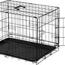 DUMOS Dog Crate, 30 Inch Medium Single Door Dog Cage with Plastic Leak-Proof Pan Tray, Folding Metal Wire Pet Kennel for Indoor, Outdoor, Travel