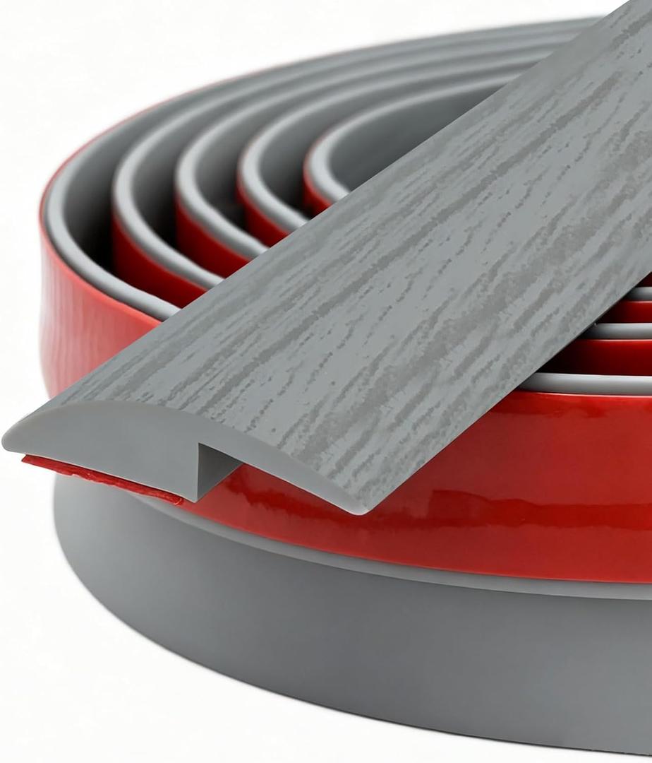 Carpet Floor Transition Strip, Self-Adhesive Carpet to Tile Transition Edging Trim Suitable for Door Threshold/Wood Floor, Cover Height Within 5mm Gray(10Ft) 