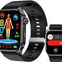 Smart Watch for Men Women, 2.04" AMOLED Color Screen, 24/7 Heart Rate, Blood Oxygen, Blood Pressure, Sleep and Stress Health Monitor, Blood and Body Composition Insights, 150 Sports Modes (Black)