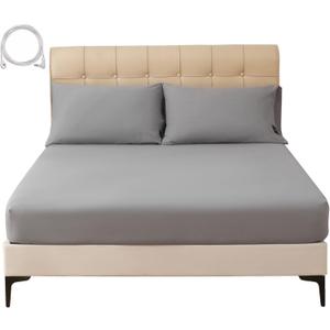 Grounding Sheets Queen, 90% Organic Cotton+10% Silver, Fitted Grounded Earth Sheet Deep Pocket for Improved Sleep & Wellness GM1 Gray Queen Color