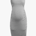 Smallshow Women's Sleeveless Maternity Dress Clothes, XXL, Grey White Stripes