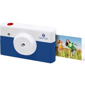 Minolta Instapix Instant Print Digital Camera - Colorful Photos, 2.1x3.4 inch Prints, 10MP, 1.7” Display, Bluetooth, Portable, Ideal Gift (Blue)