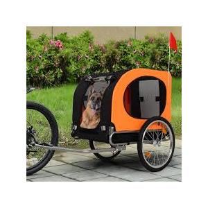 Dog Bike Trailer, 88LBS Pet Stroller Cart Bicycle Carrier with Quick-Release Wheels, Collapsible Dog Bicycle Trailer with Bike Coupler, Non-Slip Mat & Safety Flag Washable Non-Slip Lining (Orange)