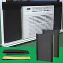 Window Air Conditioner,Side Insulated Foam Panel, Summer/Winter Heat and Draft Insulating,Full Surround Insulation Panels Window Seal with 4 pressure strips 2PIC (BLACK)