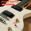 Donner DSC-128 Electric Guitar, 39" Solid Body Beginner Full Size Kit with Bag, Strap & Cable, White