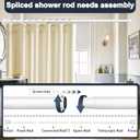 YNL White Shower Curtain Rod 36-84 Inch(3-7ft), No Slip No Drill Stainless Steel Spring Tension Curtain Rod, No Rust Shower Rod Adjustable For Bathroom Window Bedroom